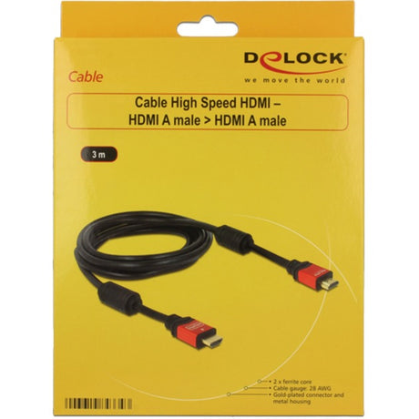 Delock kabel High Speed HDMI – HDMI a męski > HDMI a męski (czarny, 3 metry)