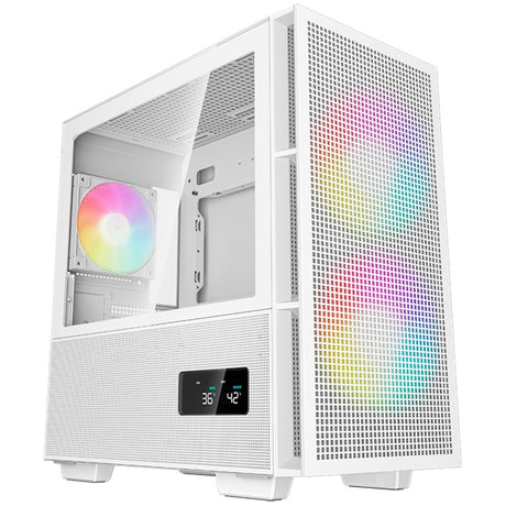 Obudowa cyfrowa mini tower Deepcool ch360 (biała | 1x USB-A | 1x USB-C | RGB | szkło hartowane)