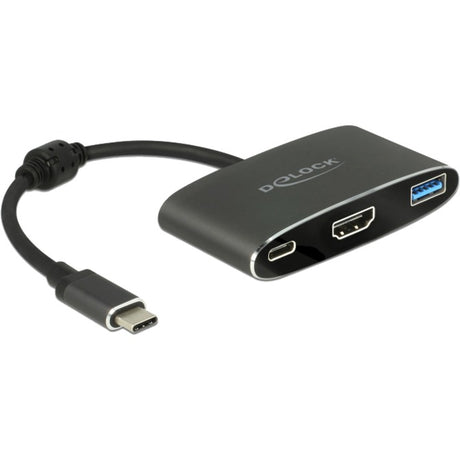 Delock USB-C męski > HDMI żeński + adapter USB-A + USB-C PD (czarny, 0,2 metra, 4k 30hz)