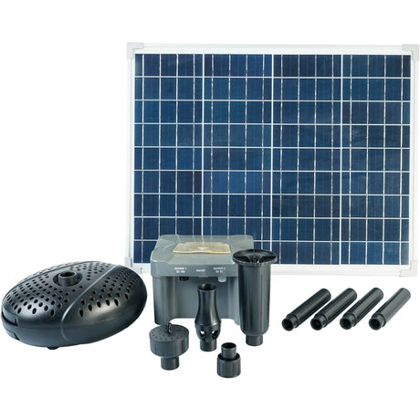 Pompa akumulatorowa Ubbink solarmax 2500 (czarna, z panelem słonecznym, pompą i baterią)
