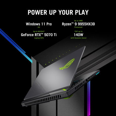 Laptop do gier Asus ROG Strix G16 G614PW-RV006W 16 (szary | R9 8940HX | RTX 5080 | 16 GB | 1 TB SSD)