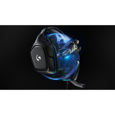 Przewodowy nauszny zestaw słuchawkowy do gier Logitech G432 7.1 z dźwiękiem przestrzennym (czarny niebieski, PC, Playstation 4, Playstation 5, Xbox One, Xbox Series X|S, Nintendo Switch)