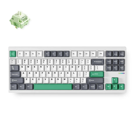 Mwybrał gx87 lite: biała nano spraying matcha latte v2 aluminiowa niestandardowa klawiatura mechaniczna (biała, huano matcha latte v2, rgb, hot swap, double-shot pbt, bezprzewodowa | bluetooth | usb-c)