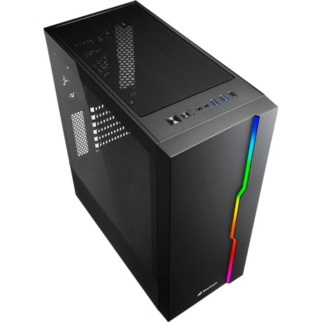 Obudowa midi tower Sharkoon rgb slider (czarna | 3x usb-a | rgb | szkło hartowane)