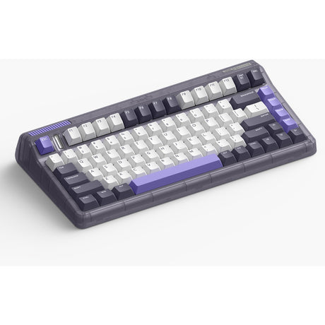 Bezprzewodowa klawiatura mechaniczna Iqunix og80 lavandin (lawenda, układ amerykański (qwerty), wiśniowy mx brązowy, 80% (tkl), możliwość wymiany podczas pracy, pbt, 2,4 GHz | bluetooth 5.1 | usb-c)