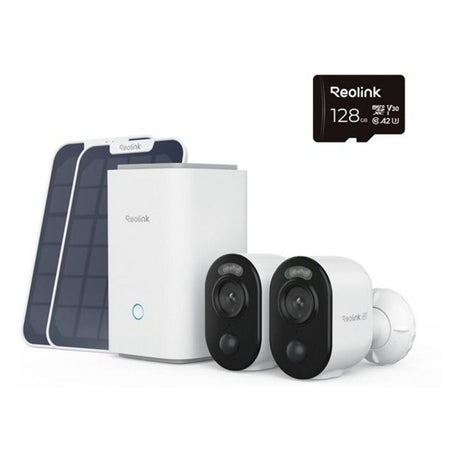 Reolink Home Hub1 z 2x B350 i 1x panelem słonecznym 2 kamera bezpieczeństwa USB-C (biała)