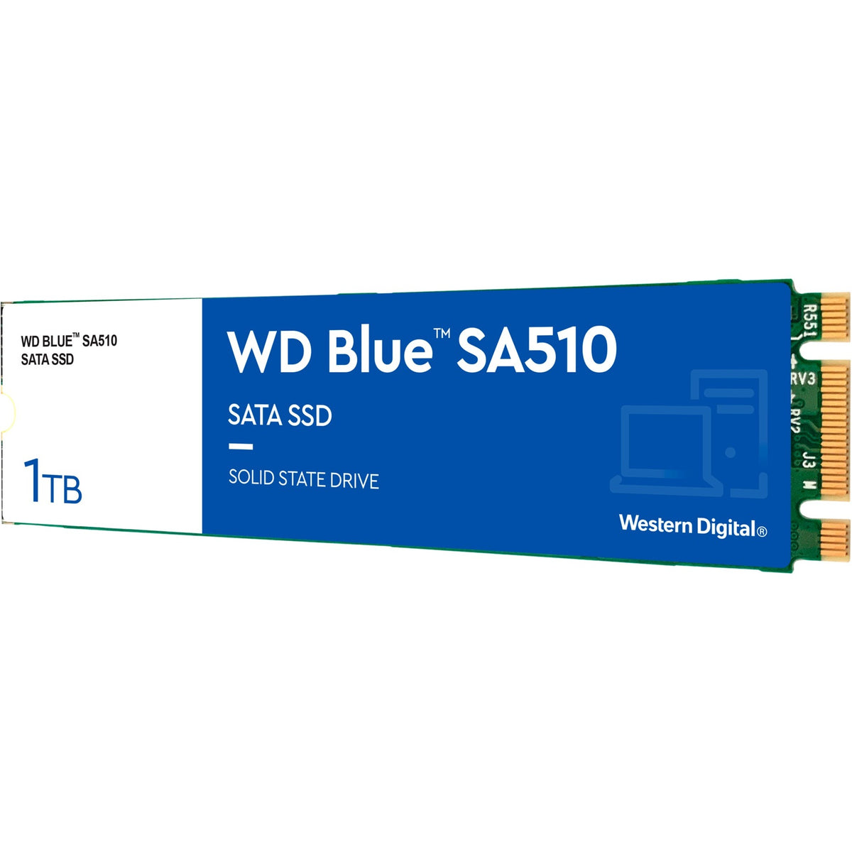 Wd niebieski sa510 1 TB SSD (niebiesko-biały, s100t3b0b, m.2 2280)
