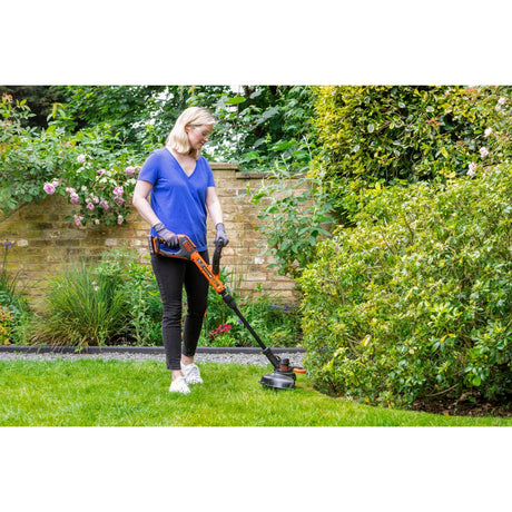 Podkaszarka Black+decker 18 V z 2 ostrzami i akumulatorową podkaszarką do trawy (czarno-pomarańczowa, 25 cm, bateria w zestawie)