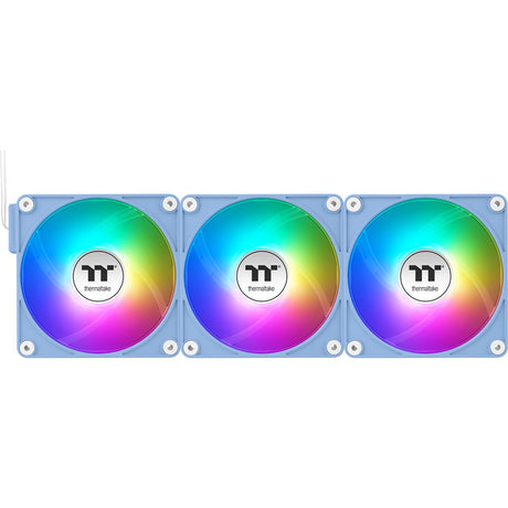 Thermaltake ct120 ex Reverse argb Sync wentylator chłodzący do komputera hortensja niebieska (zestaw 3 wentylatorów) wentylatory do obudowy (jasnoniebieski, 3 sztuki, 120 x 120 x 25 mm, pwm)