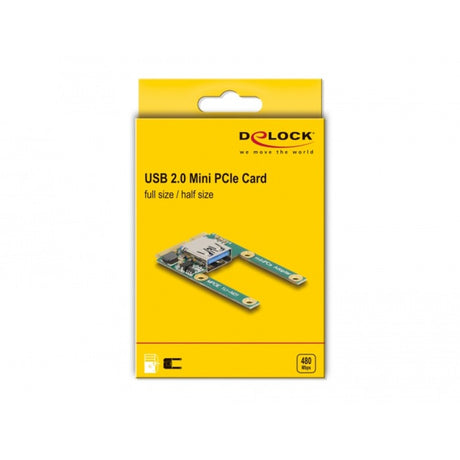 Delock mini pcie io 1 x USB 2.0 typu żeński, pełnowymiarowy, półwymiarowy kontroler