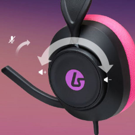 Przewodowy zestaw słuchawkowy do gier Powera Lucidsound LS10 — nauszny zestaw słuchawkowy do gier z logo Midnight (czarny różowy, Playstation 5, Playstation 4, Xbox Series X|s, Xbox One, PC, telefon komórkowy)