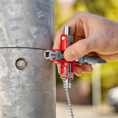 Klucz do szaf rozdzielczych Knipex 00 11 06 v01 z 9 profilami - powierzchnie kwadratowe