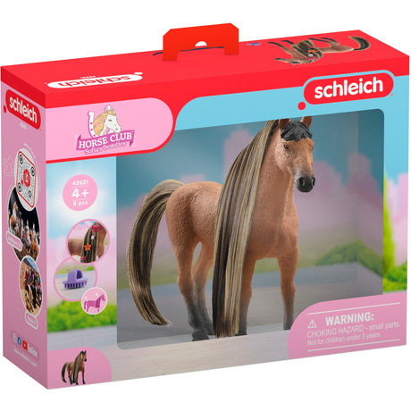 Klub koni Schleich - figurka piękności Sofii, konia akhal-teke, ogiera grającego (42621)