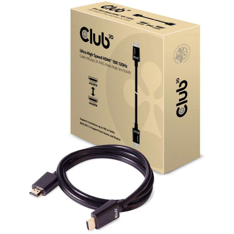 Certyfikat Club 3D ultra high speed HDMI 2.1 kabel męsko-męski (czarny, 3 metry, 4K 120 Hz, 8K 60 Hz, 48 Gb/s)