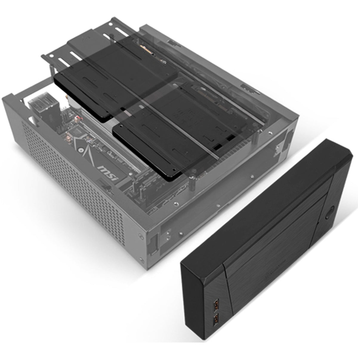 Obudowa HTC Silverstone sst-ml10b (czarna | 2x usb-a)
