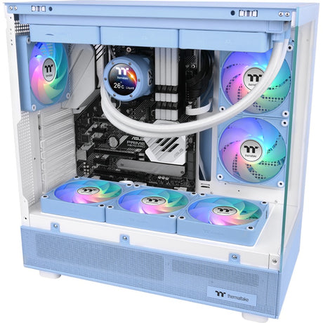 Thermaltake ct120 ex Reverse argb Sync wentylator chłodzący do komputera hortensja niebieska (zestaw 3 wentylatorów) wentylatory do obudowy (jasnoniebieski, 3 sztuki, 120 x 120 x 25 mm, pwm)