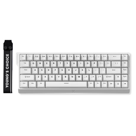Klawiatura do gier Mchose ace 68 z efektem Halla i przełącznikiem magnetycznym (biała, układ USA (QWERTY), Ice Rhino Magnetic, 65%, RGB, Hot Swap, USB-C, czujnik efektu Halla)