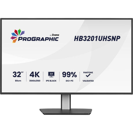 Monitor Iiyama prographic hb3201uhsnp-b1 31.5 4k UHD (czarny (matowy), hdmi, displayport, usb-c, audio)
