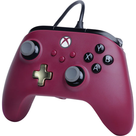 Kontroler przewodowy Powera Advantage Plus do konsoli Xbox Series X|s – Ruby (ciemnoczerwony, Xbox Series X|s, Xbox One, PC)