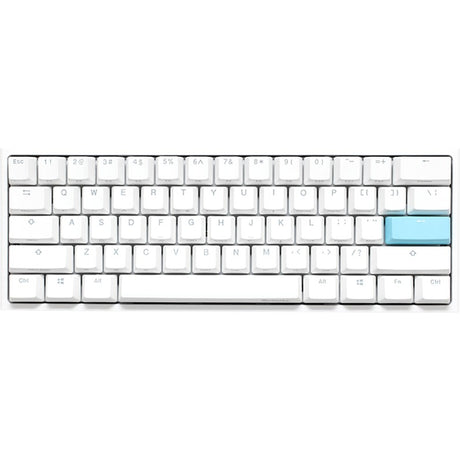 Ducky one 2 pro mini biała klasyczna mechaniczna klawiatura do gier rgb (biała, układ amerykański (qwerty), wiśnia mx czerwona, 60%, dioda rgb, podwójny strzał pbt, mechanika szarlatana)