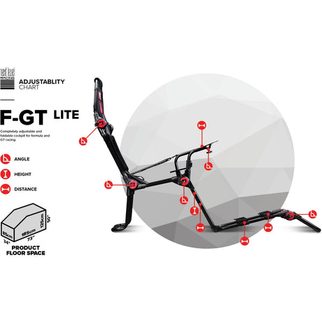 Składany symulator wyścigowy Next Level Racing F-GT Lite (czarny czerwony)