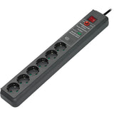 Brennerstuhl secure-tec 19500a +ochrona przeciwprzepięciowa 6x gniazdo (antracyt, 1159540376, na 6 wtyczek)