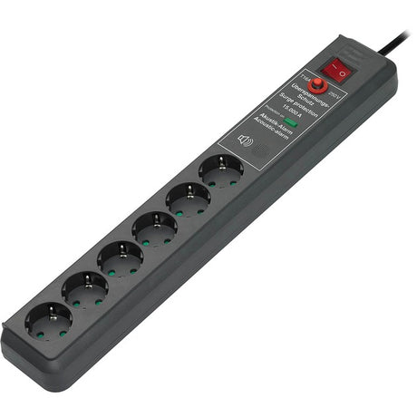 Brennerstuhl secure-tec 19500a +ochrona przeciwprzepięciowa 6x gniazdo (antracyt, 1159540376, na 6 wtyczek)