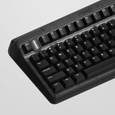 Bezprzewodowa klawiatura mechaniczna Iqunix og80 ciemna strona (czarna, układ amerykański (qwerty), gateron brązowy, 80% (tkl), diody rgb, możliwość wymiany podczas pracy, pbt, 2,4 ghz | bluetooth 5.1 | usb-c)