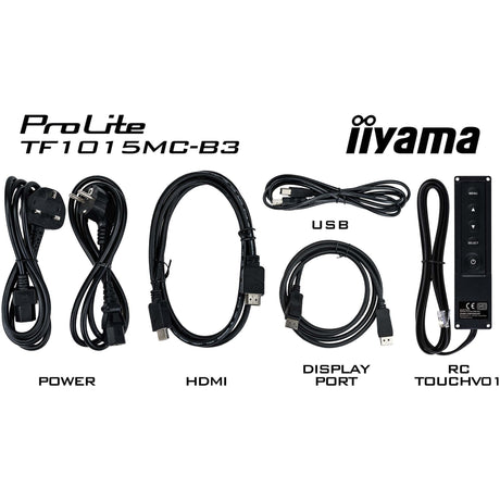 Monitor dotykowy Iiyama Prolite TF1015MC-B3 10.1 (czarny, HDMI, DisplayPort, VGA, USB-B, RJ-45)