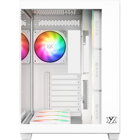 Xyz pc gear tesseract x obudowa midi tower (biała | 2x USB-A | 1x USB-C | szkło hartowane)