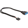 Delock Adapter złącza USB 2.0 > 3.0 (czarny, 0,3 m)