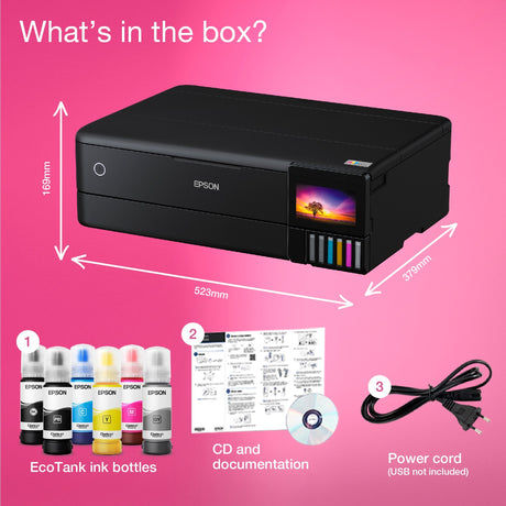 Uniwersalna drukarka atramentowa Epson ecotank et-8550 (czarna, USB, WLAN, skanowanie, kopiowanie)