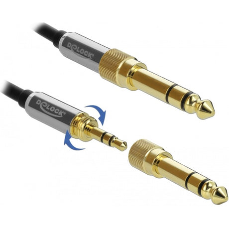 Delock kabel przedłużający z wtykiem stereo jack 3,5 mm 3-pin, męski > żeński (czarny, 0,5 metra)