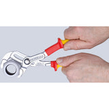 Knipex cobra vde high-tech szczypce do pomp wodnych 87 26 250 Szwedzkie szczypce do pomp wodnych (czerwono-żółte, ząbkowane powierzchnie chwytne, przebijany zawias)