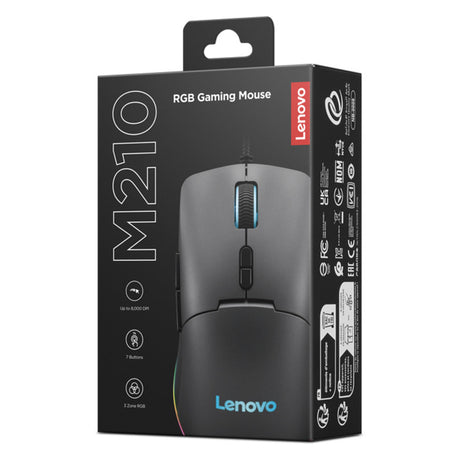 Mysz do gier Lenovo m210 rgb (czarna, 8000 dpi, rgb)