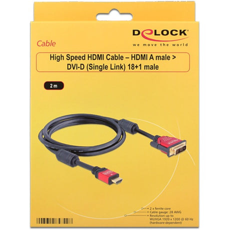 Delock adapter High Speed HDMI A (męski) > DVI (męski) (czarny, 2 metry)
