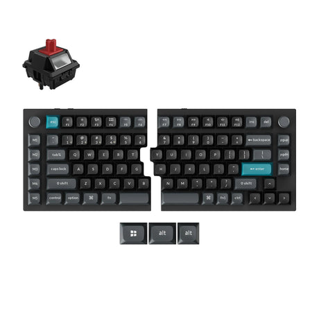 Keychron q11 ultra 8k wireless custom mechanical keyboard (zwart, us lay-out (qwerty), silk pom red, 100%, rgb leds, ksa double-shot pbt, hot swap, 2.4ghz | bluetooth 5.2 | usb-c)