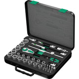 Zestaw grzechotek Zyklop Speed Wera 8100 sc 2, 1 2, 37-częściowy zestaw narzędzi (czarno-zielony, grzechotka szybkobieżna z głowicą obrotową)