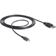 Delock USB-A > micro USB-B z kablem LED (czarny, 1,5 metra)
