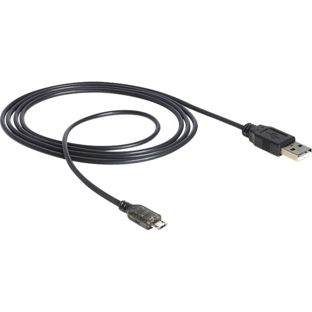 Delock USB-A > micro USB-B z kablem LED (czarny, 1,5 metra)