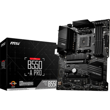 Płyta główna MSI B550-A Pro Socket AM4 (czarna, RAID, GB-LAN, dźwięk, ATX)