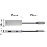 Łączność Act Wieloportowy adapter USB-C 4K do 2 ekranów HDMI, port danych USB-A (aluminium)