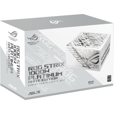 Modułowy zasilacz Asus rog strix platinum white Edition o mocy 1000 W (biały, 1x 12 V-2x6, 4x pcie)