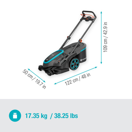 Kosiarka Gardena powermax duo 46 36v (czarno-szara, 2x akumulator i ładowarka w zestawie)