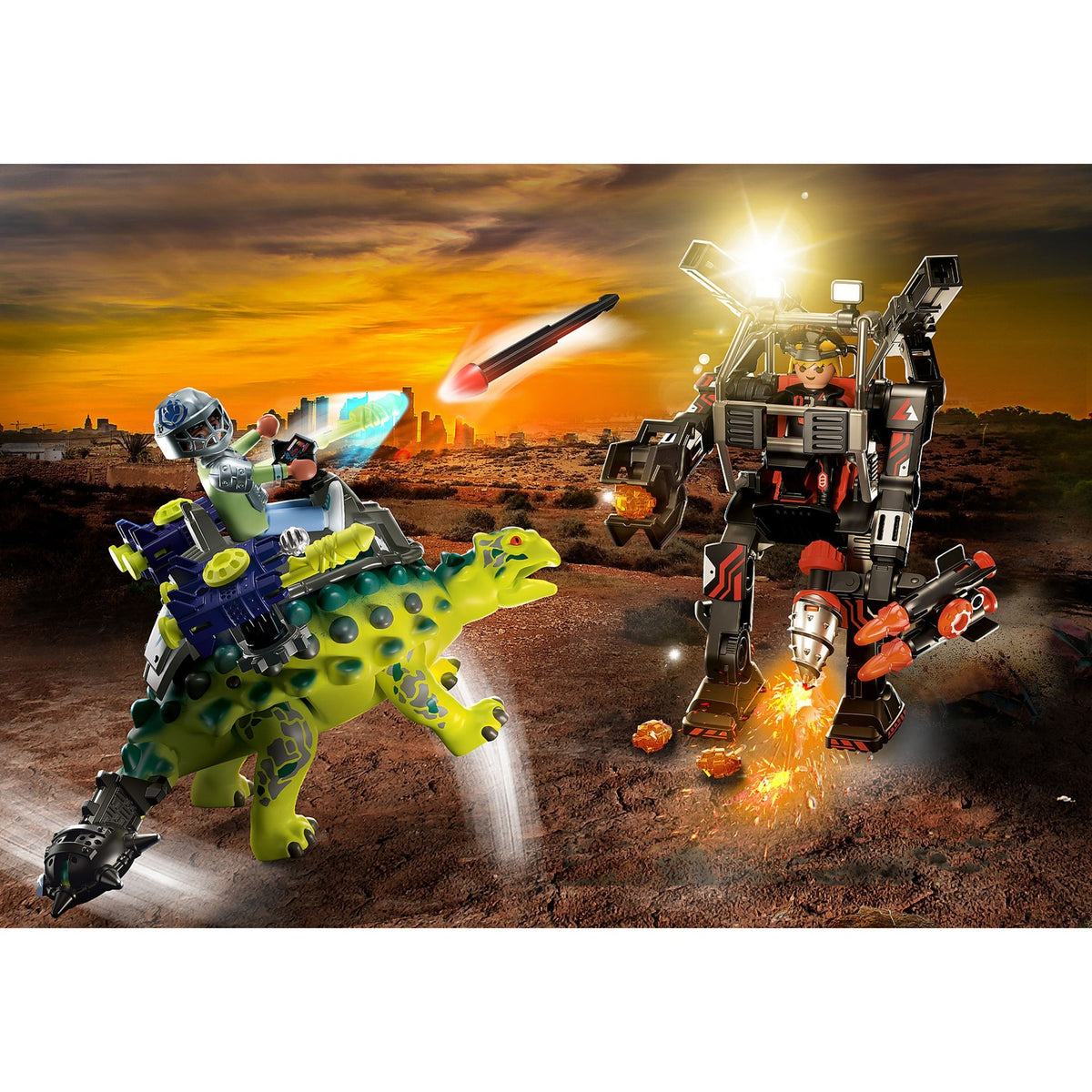Playmobil Dino Rise - Saichania: Zabawka konstrukcyjna Obrona myśliwców (70626)