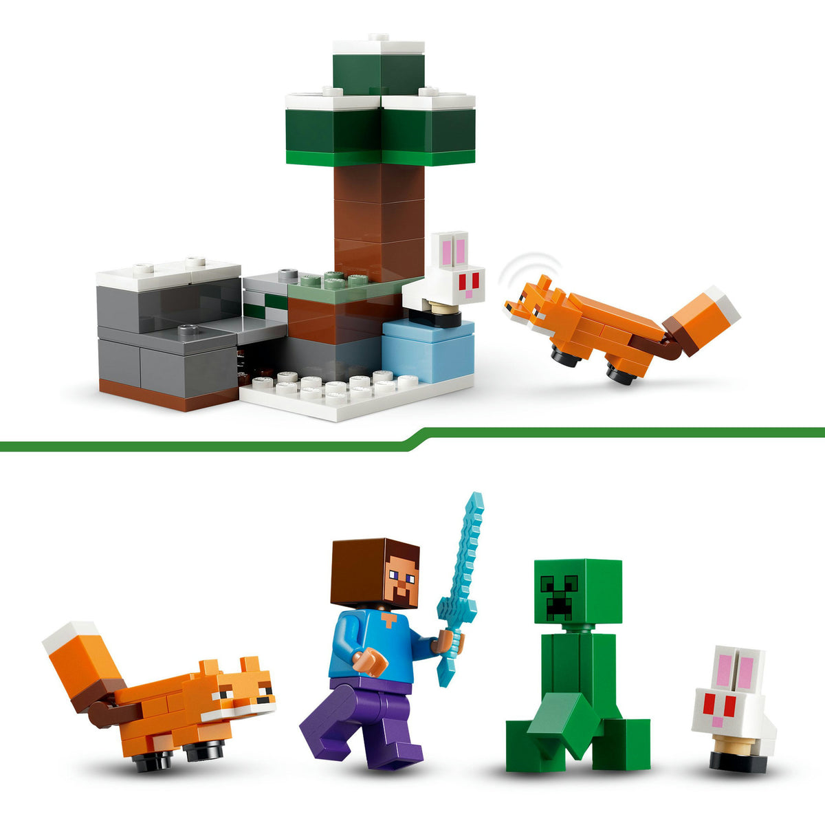Zestaw LEGO Minecraft Przygoda Steve'a w Tajdze dla dzieci - 21583