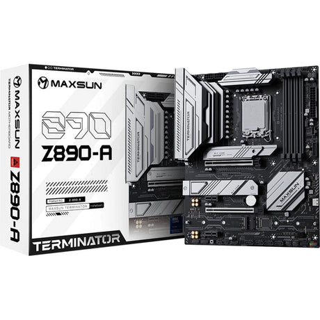 Płyta główna Maxsun MS-Terminator Z890-A z gniazdem 1851 (czarna, RAID, 2,5 GB-LAN, dźwięk, ATX)