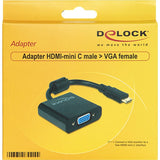 Delock adapter mini HDMI-C (męski) > VGA (żeński) (czarny, 0,24 m)