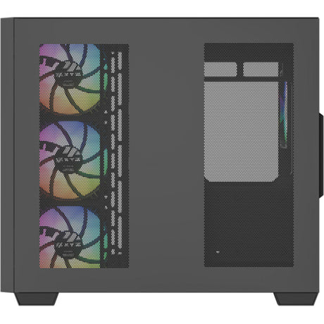 Obudowa Xyz PC Gear Qubex Midi Tower (czarna | 2x USB-A | 1x USB-C | Szkło hartowane)