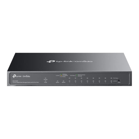 Tp-link omada es210gmp 10-portowy gigabitowy, łatwy w zarządzaniu przełącznik (czarny, 8x poe+, 1x gigabit sfp)